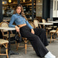 Pantalon de détente palazzo pour femme, coupe ample et confortable