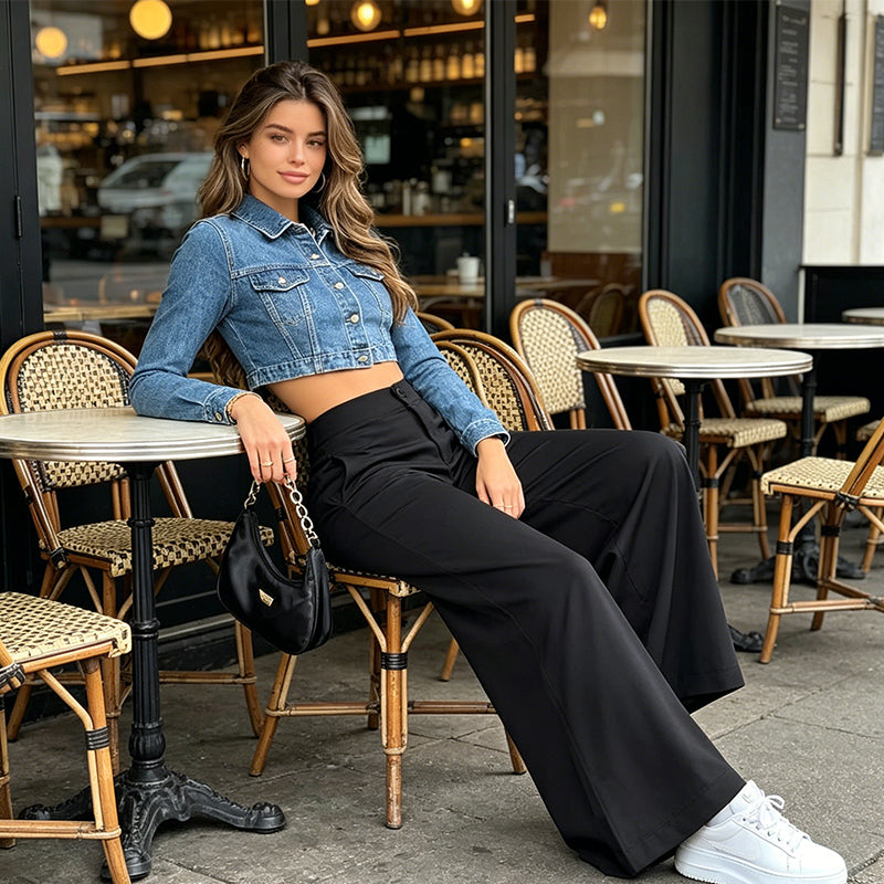 Pantalon de détente palazzo pour femme, coupe ample et confortable