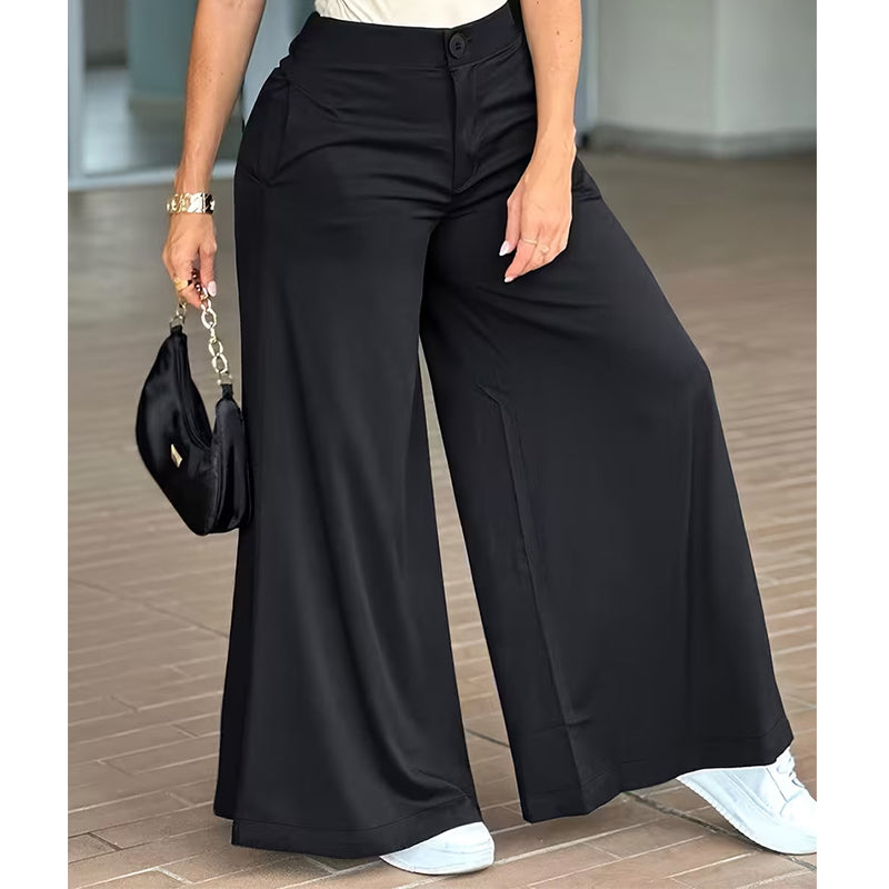 Pantalon de détente palazzo pour femme, coupe ample et confortable