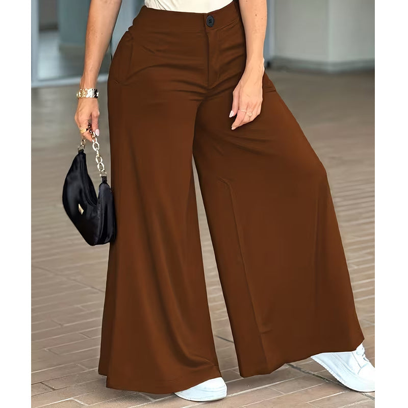Pantalon de détente palazzo pour femme, coupe ample et confortable
