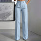 Pantalon large à rayures taille haute pour femme