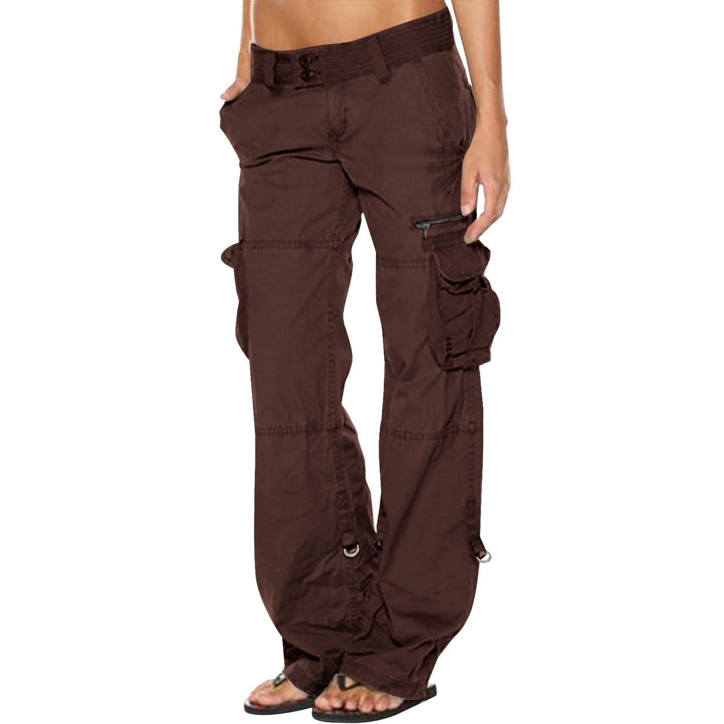 Pantalon cargo vintage à jambes larges pour femme