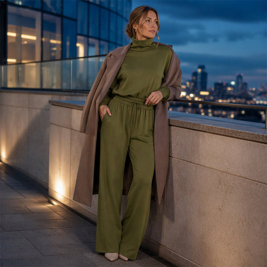 ✨ Ensemble Femme 2 Pièces – Haut Élégant & Pantalon Décontracté, Coupe Confortable