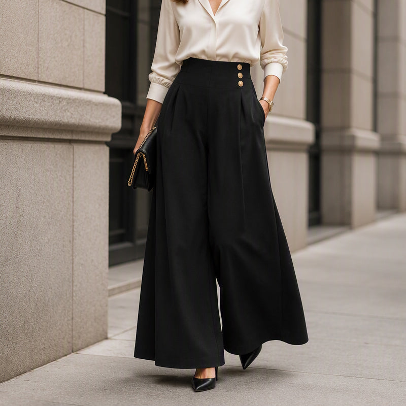 ✨ Pantalon Large Femme – Coupe Fluide, Ample & Élégante