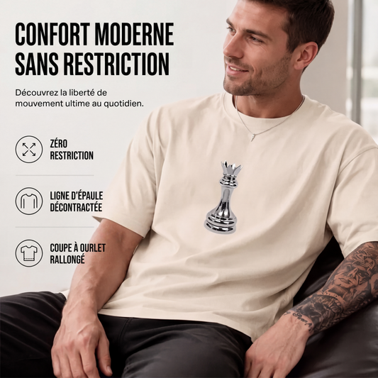 ♟️ T-Shirt Homme à Col Rond – Imprimé Échecs Original & Style Moderne