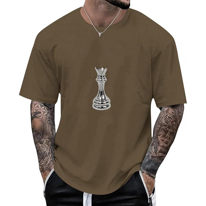 ♟️ T-Shirt Homme à Col Rond – Imprimé Échecs Original & Style Moderne