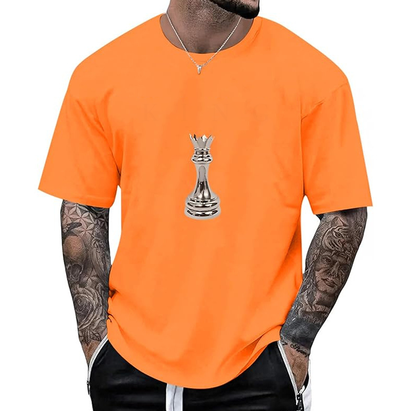 ♟️ T-Shirt Homme à Col Rond – Imprimé Échecs Original & Style Moderne