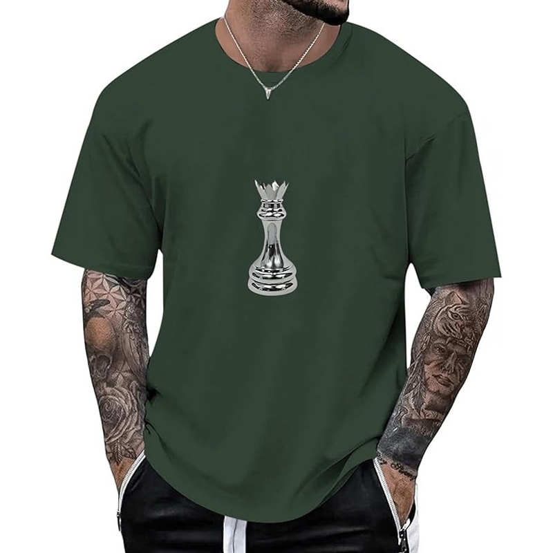 ♟️ T-Shirt Homme à Col Rond – Imprimé Échecs Original & Style Moderne