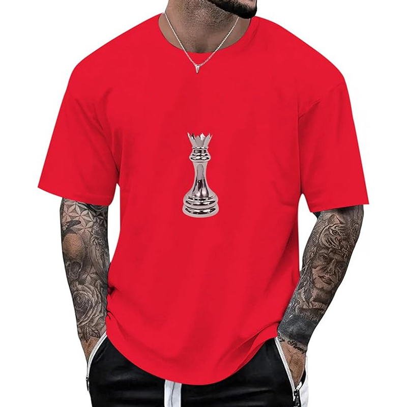 ♟️ T-Shirt Homme à Col Rond – Imprimé Échecs Original & Style Moderne