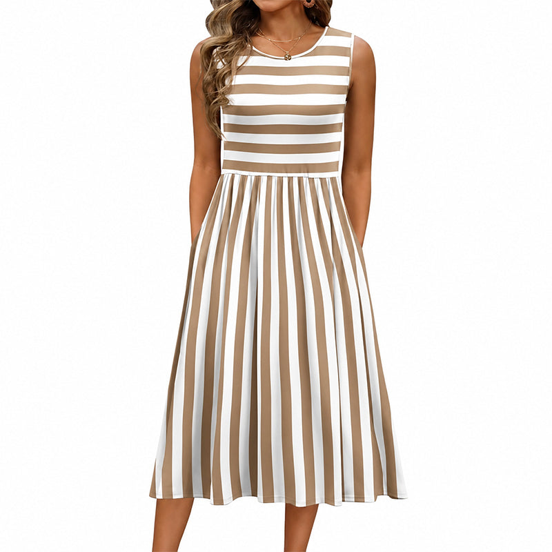 ✨ Robe Longue Femme Sans Manches – Coupe Fluide, Élégante & Féminine