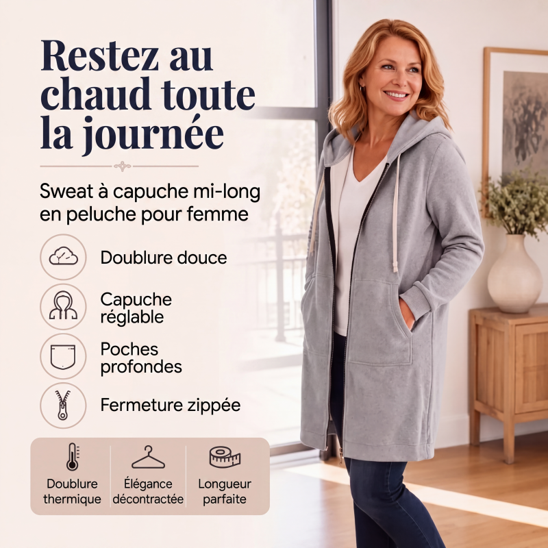 📢📢 Prix spécial de cette semaine : 19,98 $ !!🔥🔥✨ Sweats à capuche en polaire à fermeture éclair pour femmes