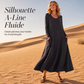 Robe à manches longues unie pour femme