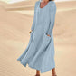 Robe à manches longues unie pour femme