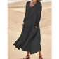 Robe à manches longues unie pour femme