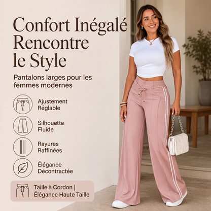 🌙 OFFRE LIMITÉE -50% ! 💕 Pantalon large à cordon pour femme