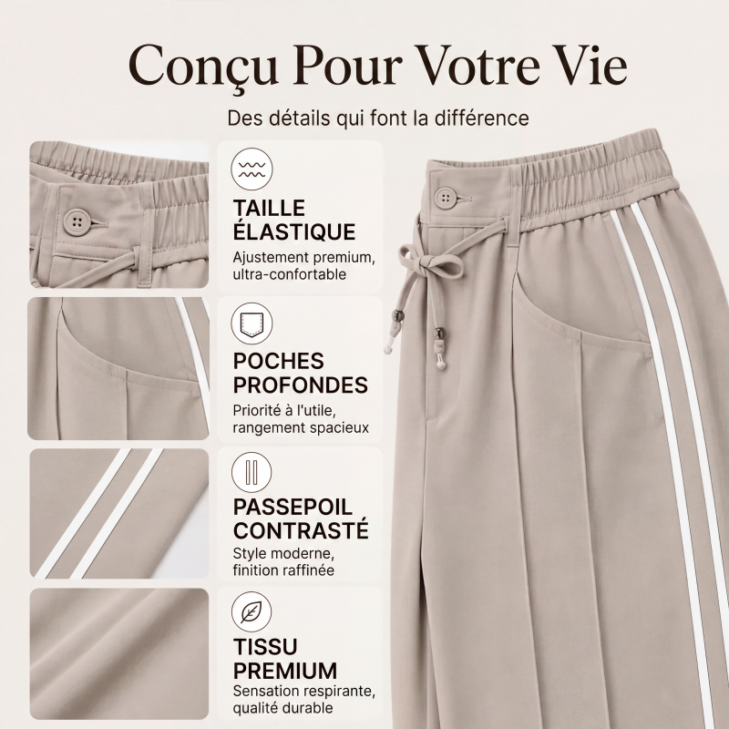 🌙 OFFRE LIMITÉE -50% ! 💕 Pantalon large à cordon pour femme