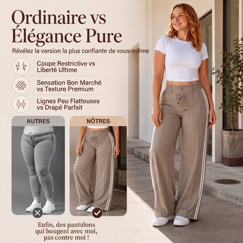 🌙 OFFRE LIMITÉE -50% ! 💕 Pantalon large à cordon pour femme