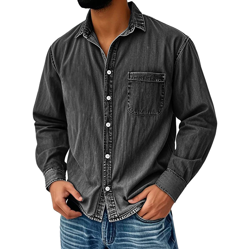 📢📢50% DE RÉDUCTION !! ⏰ Chemise en denim délavé rétro pour homme