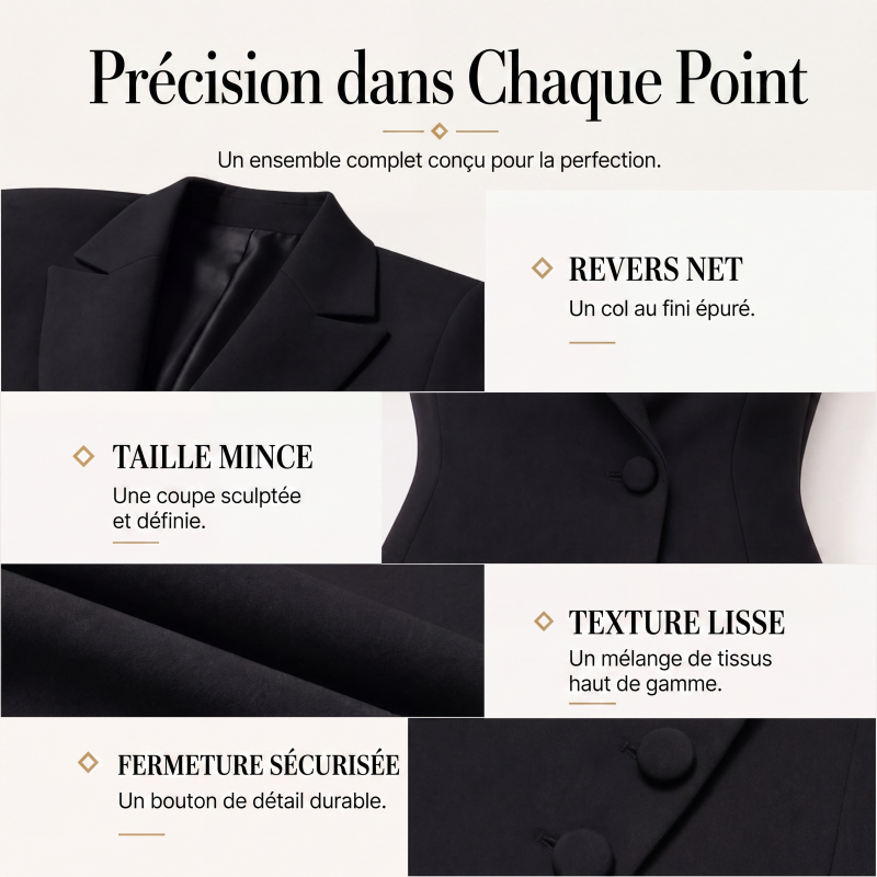Robe blazer élégante asymétrique à boutonnage simple pour femme