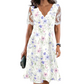 Robe Femme à Imprimé Floral et Manches en Dentelle