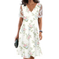 Robe Femme à Imprimé Floral et Manches en Dentelle