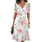 Robe Femme à Imprimé Floral et Manches en Dentelle