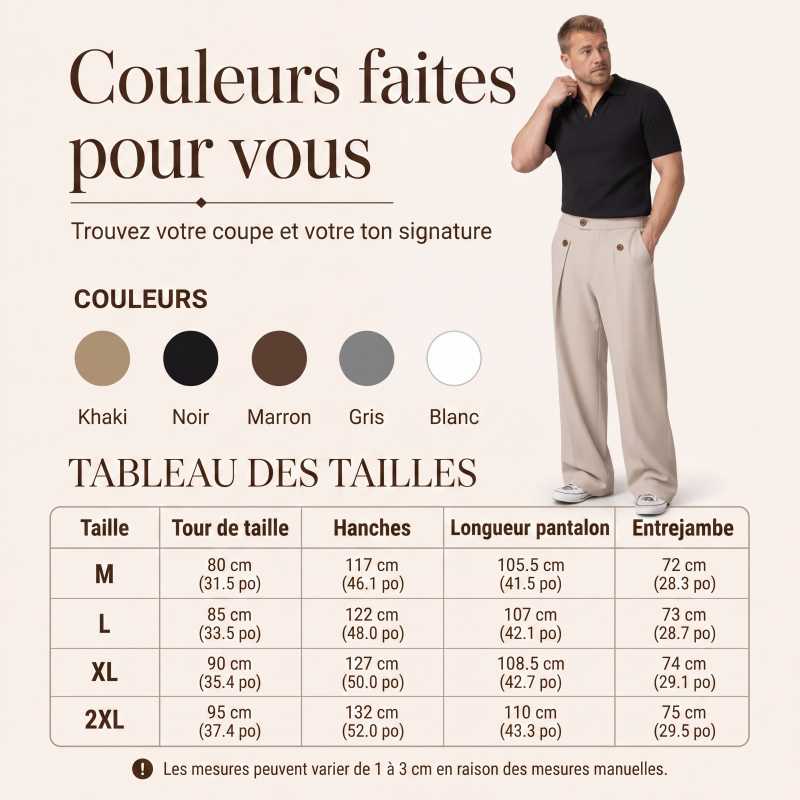 Pantalon homme coupe droite infroissable
