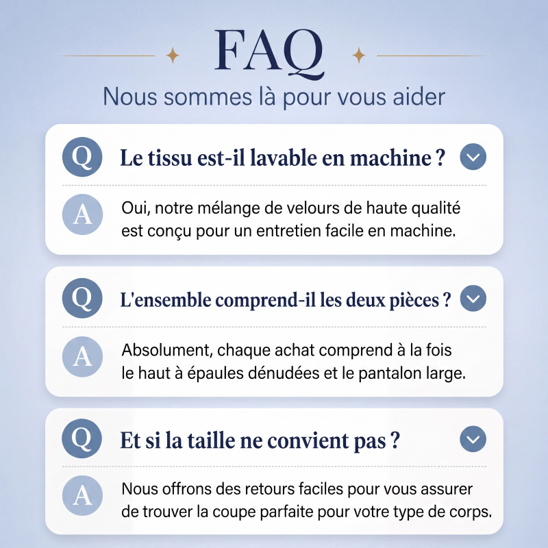 Ensemble haut épaules dénudées et pantalon large pour femme
