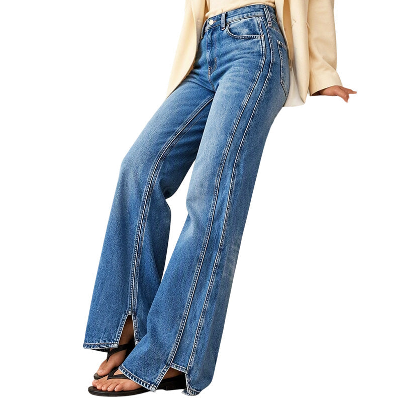 🌸 OFFRE LIMITÉE –50% ! ✨ Jeans taille haute jambes larges pour femme