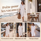 Robe chemise oversize pour femme en coton et lin avec poches