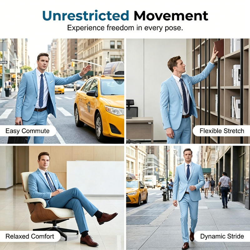 Costume d’affaires moderne coupe ajustée 2 pièces pour homme