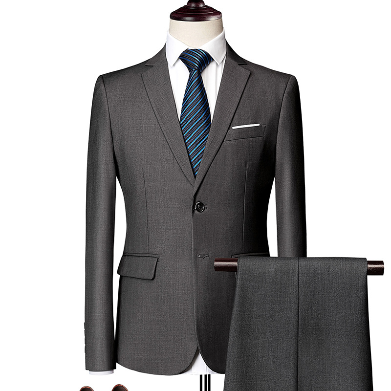 Costume d’affaires moderne coupe ajustée 2 pièces pour homme