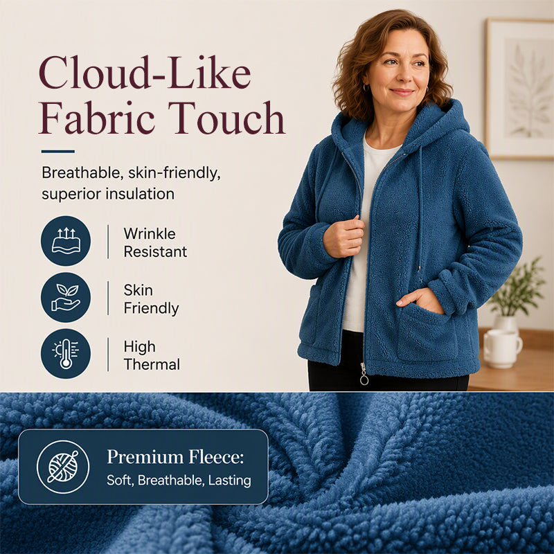Sweat à capuche ample en sherpa pour femme
