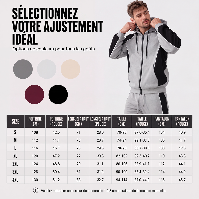 🔥 UN LOOK COMPLET SANS EFFORT | Ensemble Homme Color Block 2 Pièces -50 %