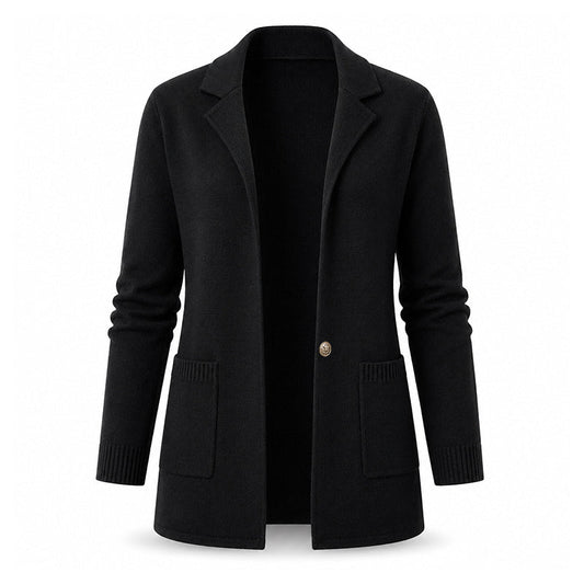 Cardigan en maille à col tailleur pour femme