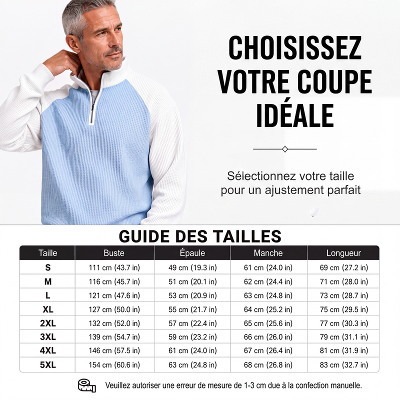 👕 LE CASUAL AVEC PLUS DE STYLE | T-Shirt Homme Texturé à Col Zippé -50 %