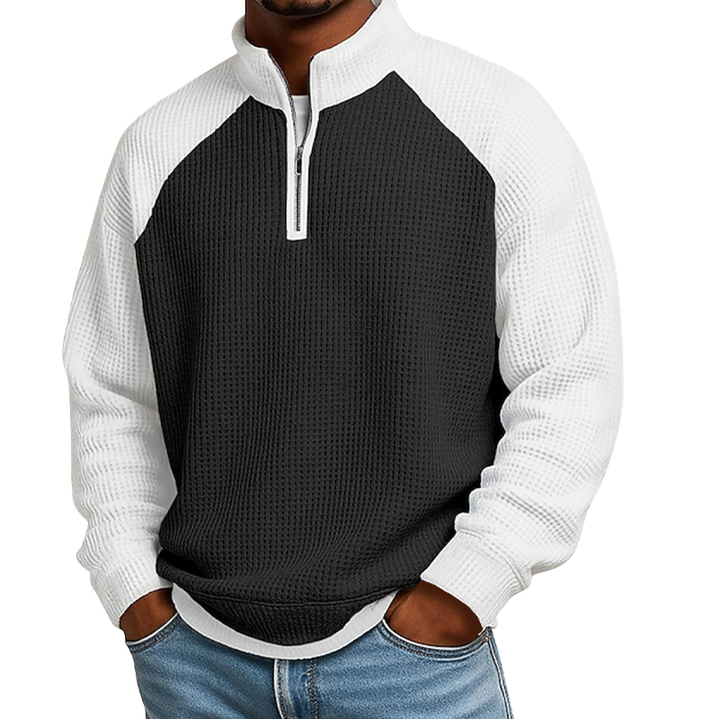 👕 LE CASUAL AVEC PLUS DE STYLE | T-Shirt Homme Texturé à Col Zippé -50 %