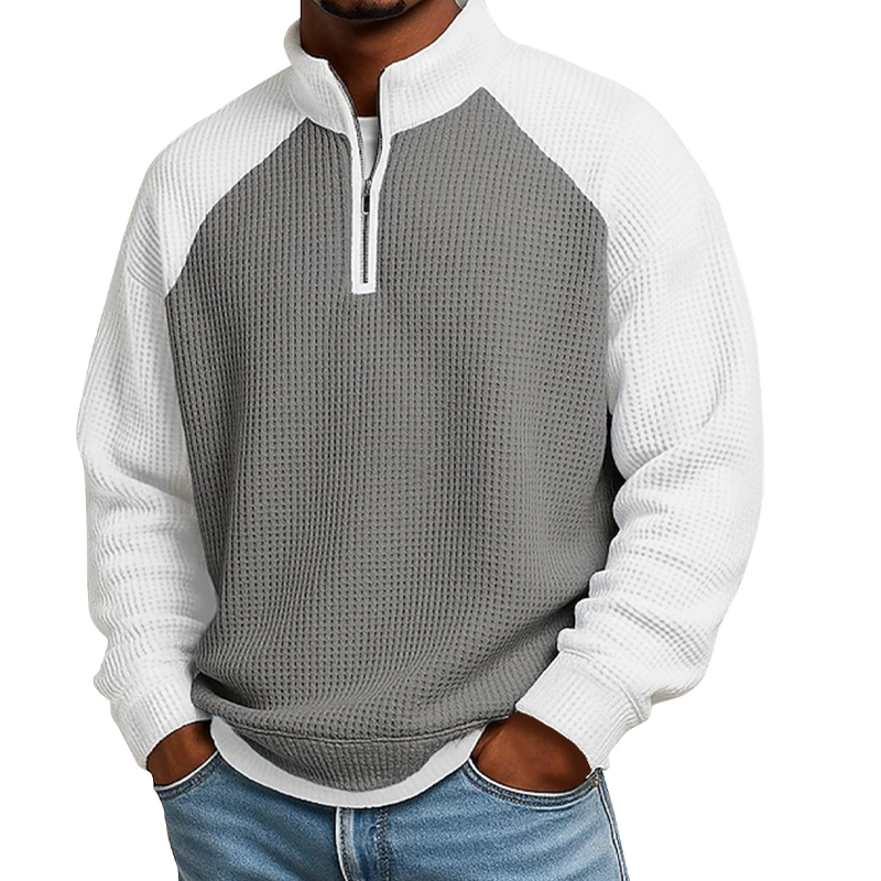 👕 LE CASUAL AVEC PLUS DE STYLE | T-Shirt Homme Texturé à Col Zippé -50 %
