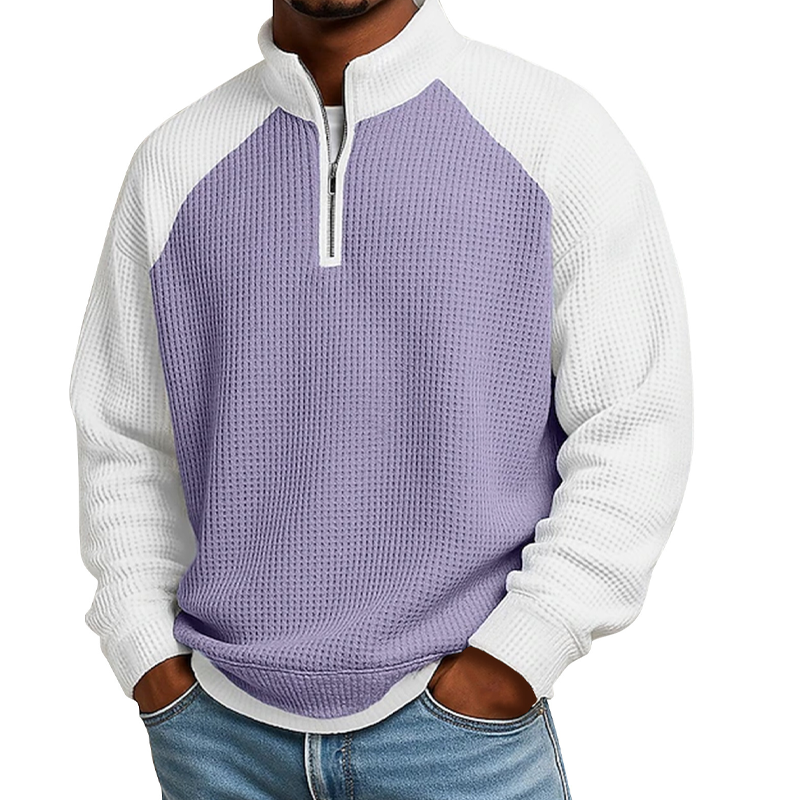 👕 LE CASUAL AVEC PLUS DE STYLE | T-Shirt Homme Texturé à Col Zippé -50 %