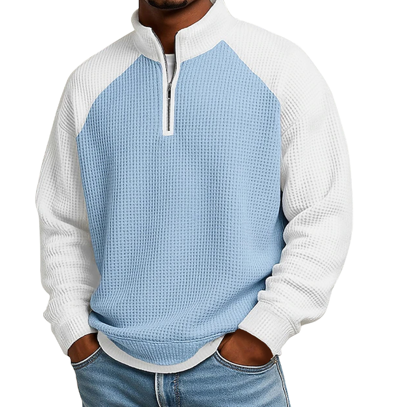 👕 LE CASUAL AVEC PLUS DE STYLE | T-Shirt Homme Texturé à Col Zippé -50 %