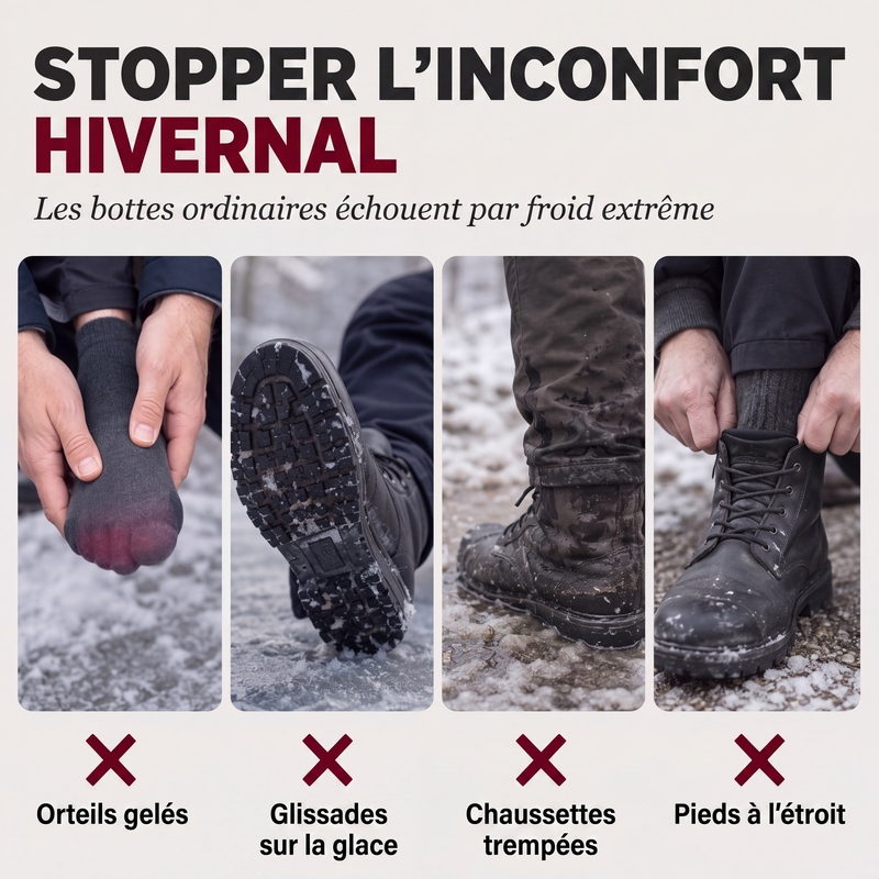 ❄️ CHALEUR À CHAQUE PAS | Bottes d'Hiver Homme Faciles à Enfiler -50 %