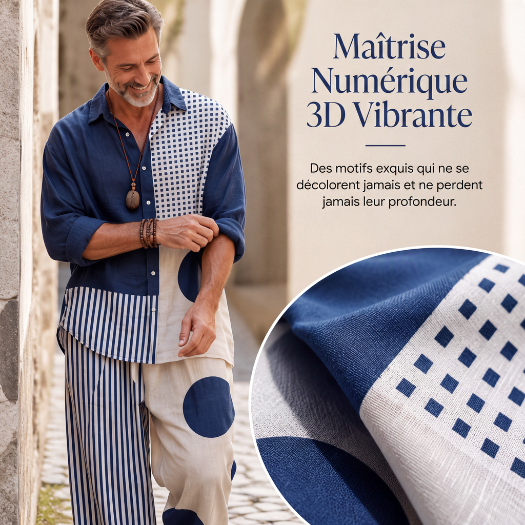 Ensemble deux pièces rétro coupe ample pour homme