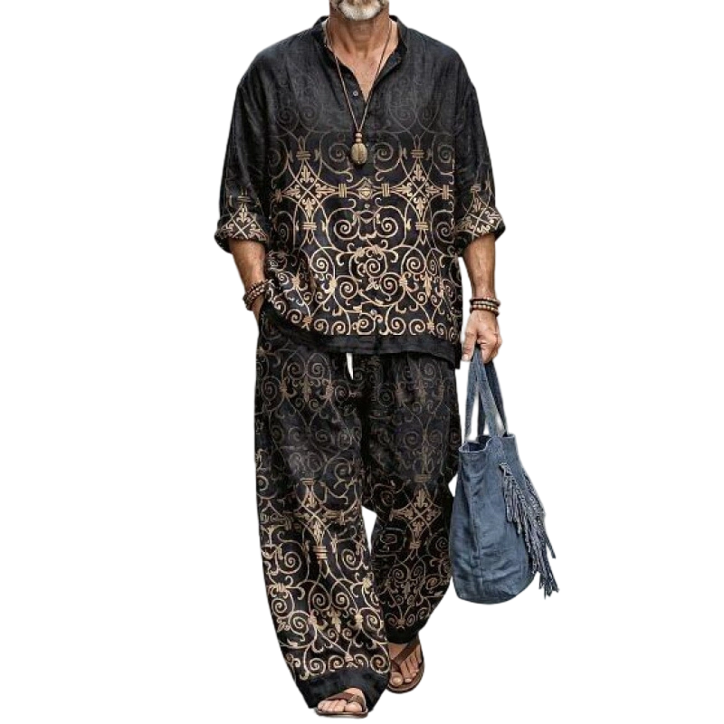 Ensemble deux pièces rétro coupe ample pour homme