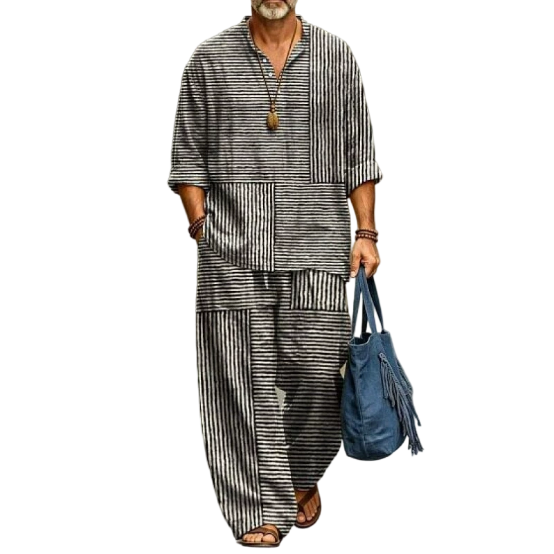Ensemble deux pièces rétro coupe ample pour homme
