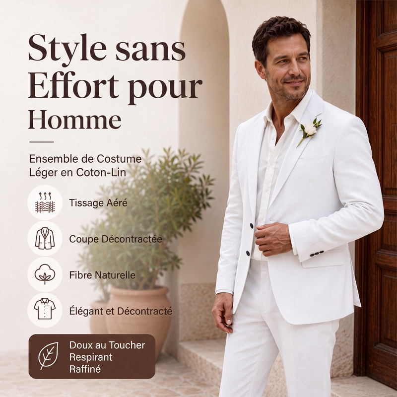 Blazer classique pour homme, coupe ajustée, deux boutons