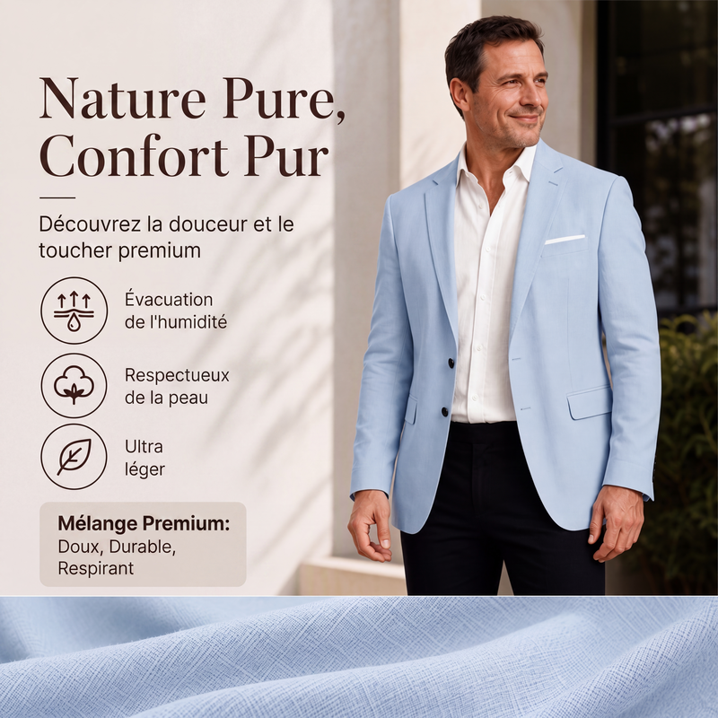 Blazer classique pour homme, coupe ajustée, deux boutons