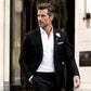 Blazer classique pour homme, coupe ajustée, deux boutons