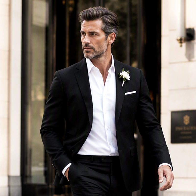 Blazer classique pour homme, coupe ajustée, deux boutons