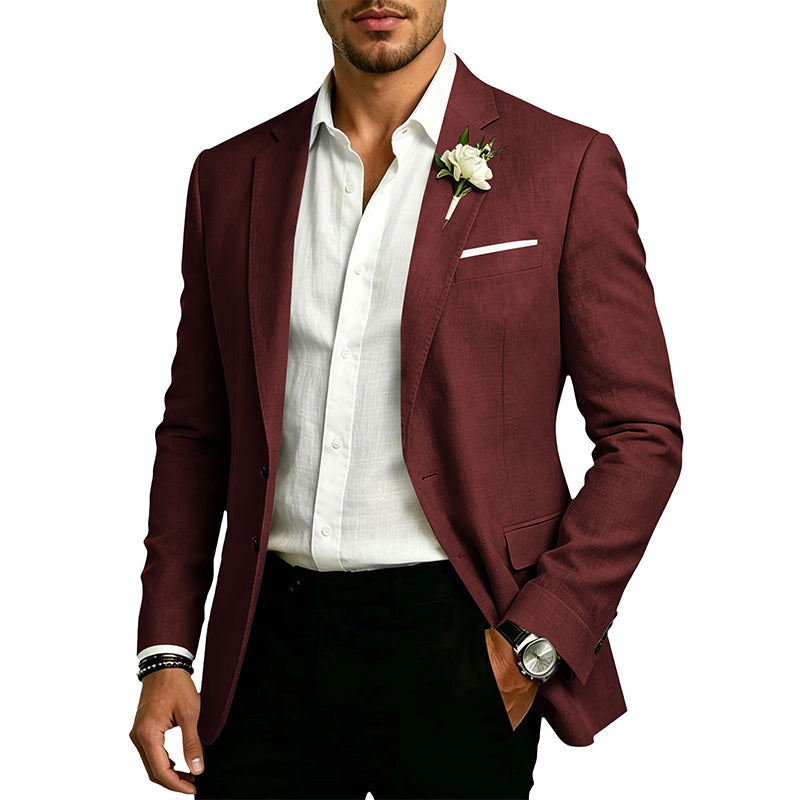 Blazer classique pour homme, coupe ajustée, deux boutons