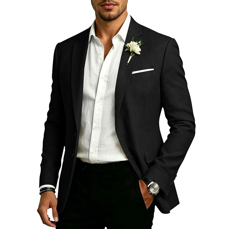 Blazer classique pour homme, coupe ajustée, deux boutons